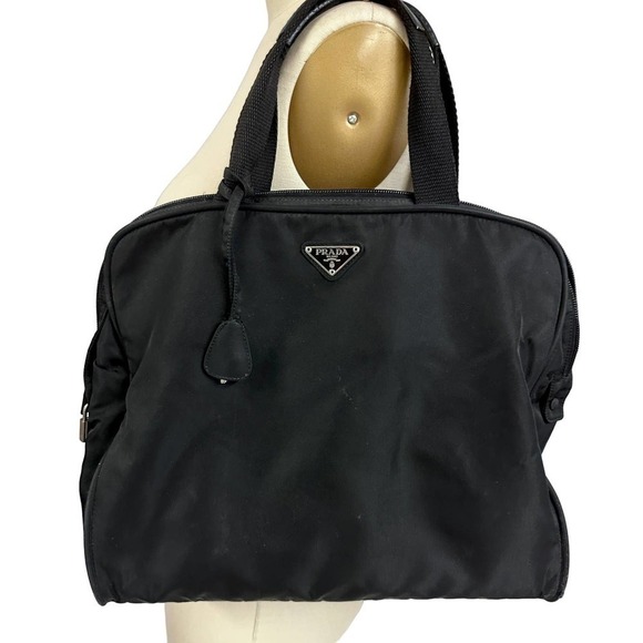 Vintage Prada Tessuto Nylon Handbag Large Lock/Key Sport Authenticity Card - Picture 1 of 10